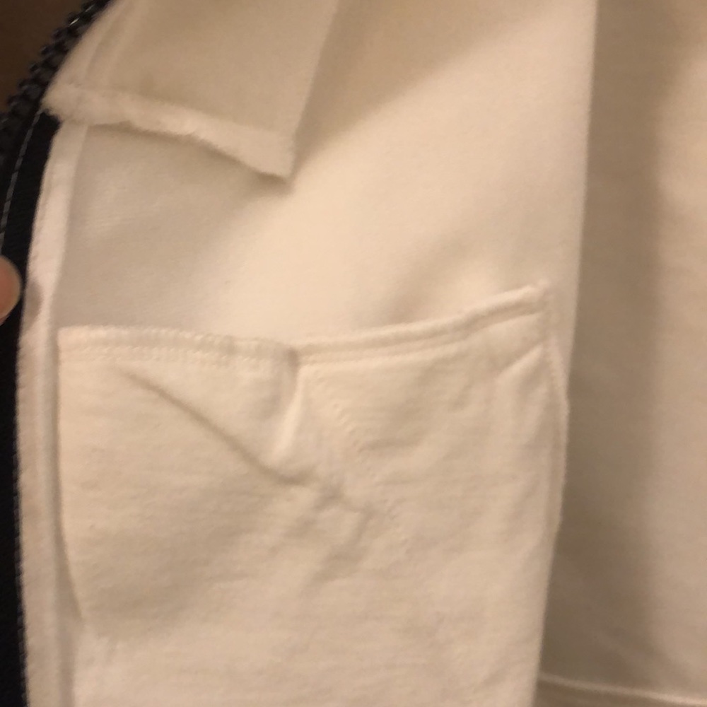 CHAPS SPORT RALPH LAUREN MEDIUM MOCK NECK KNIT VEST WHITE NAVY FULL ZIP  #089 - Picture 6 of 10